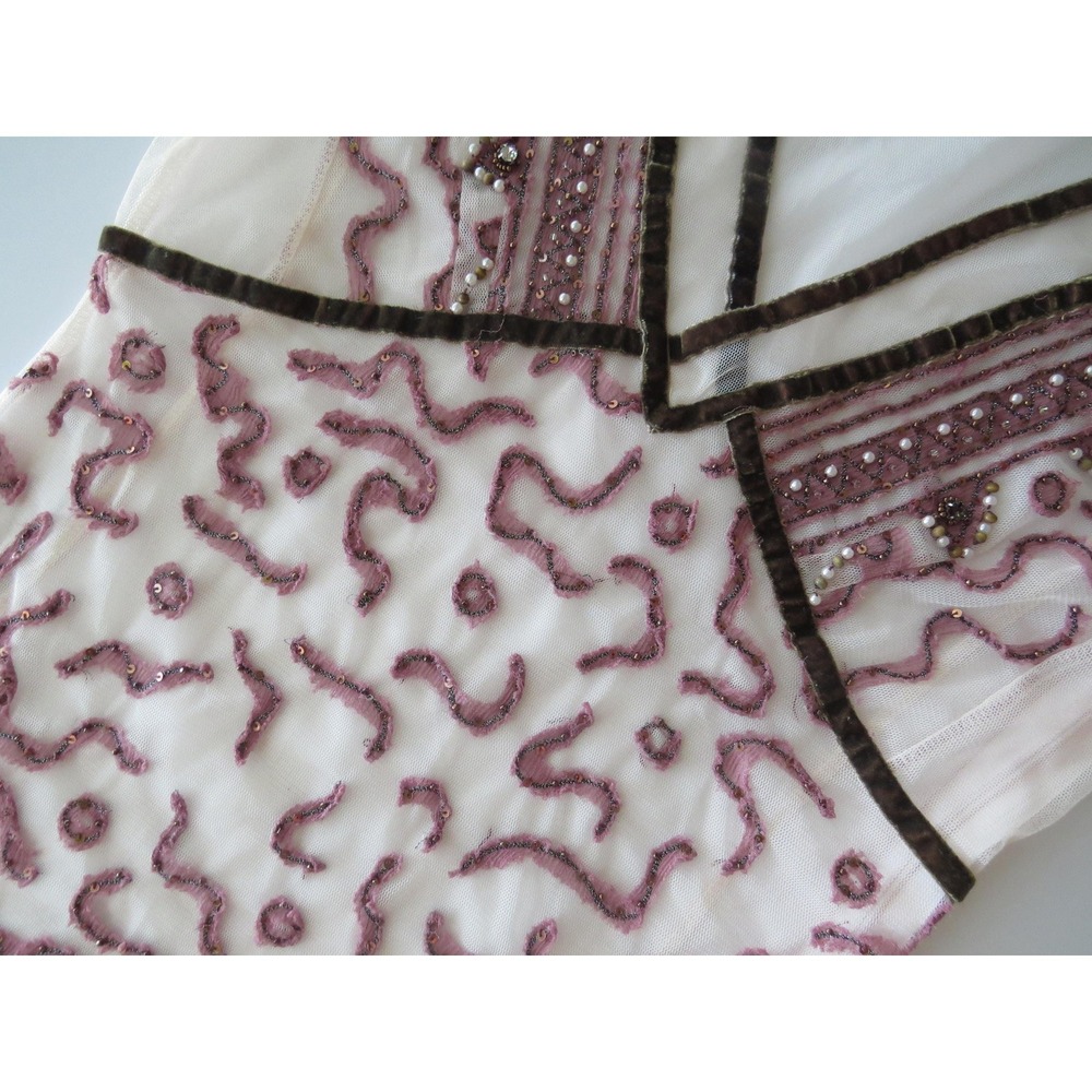 Vintage Pinko Italian 90s Silk Blend Embroidered Beaded Mesh Cami Made in Italy - Picture 6 of 11